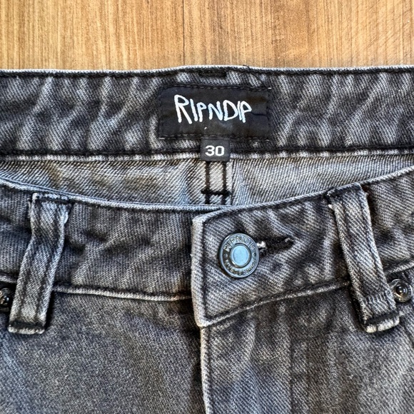 Ripndip Black Denim Straight Leg Men’s Jeans, Streetwear Cat Logo - Picture 9 of 15